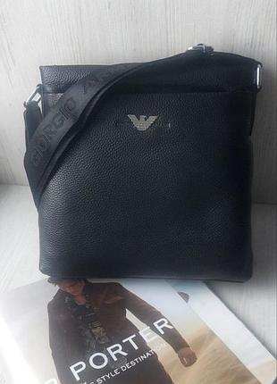 Мужская кожаная сумка мессенджер armani 42561