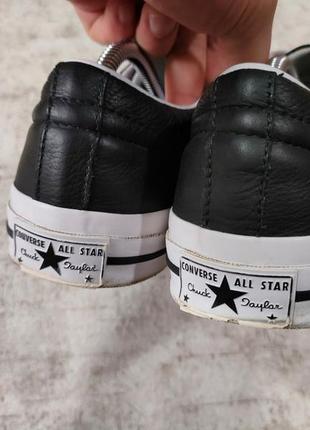 Кеды converse one star ox оригинал кожаные черные кроссовки конверсы5 фото