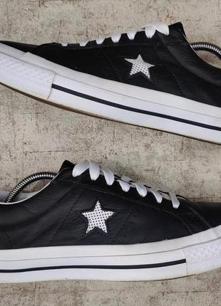 Кеды converse one star ox оригинал кожаные черные кроссовки конверсы2 фото