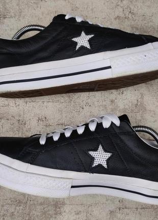 Кеды converse one star ox оригинал кожаные черные кроссовки конверсы3 фото