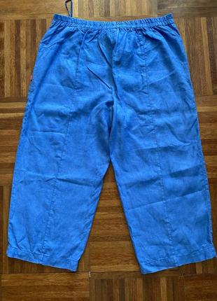 Большой размер дизайнерские льняные широкие брюки лен 💯  vettono (4) 50-54 нижняя 🇩🇪 як oska; elemente clemente6 фото