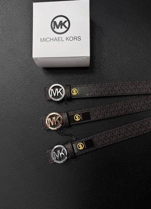 Шкіряний ремінь в стилі michael kors1 фото