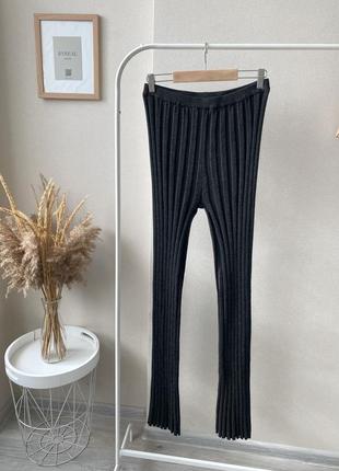 Темно сірі легінси в рубрик кльош лосіни лапша5 фото