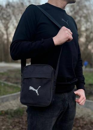 Чорна борсетка puma, сумка через плече2 фото