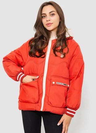 Куртка жіноча демісезонна з рукавом реглан, колір темно-кораловий, 244r8023