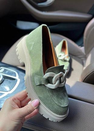 36-41 рр лоферы натуральная замша/кожа черные, бежевые, голубые, красные