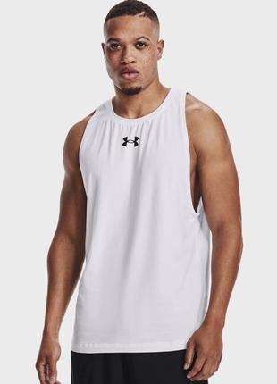 Under armour чоловіча біла майка ua baseline cotton tank