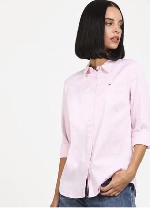 Tommy hilfiger жіноча сорочка, блузка, блуза, базова рожева сорочка1 фото