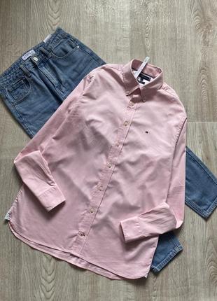 Tommy hilfiger женская рубашка, блузка, блуза, базовая розовая рубашка2 фото