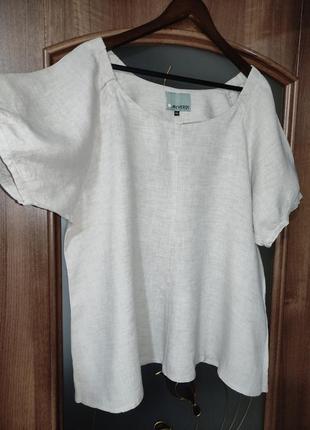 Нюдова льняна сорочка / блуза mcverdi copenhagen (100% льон)1 фото