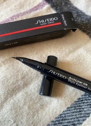 Жидкая подводка - лайнер для глаз shiseido archliner ink stylo eyeliner 01 black 🖤1 фото