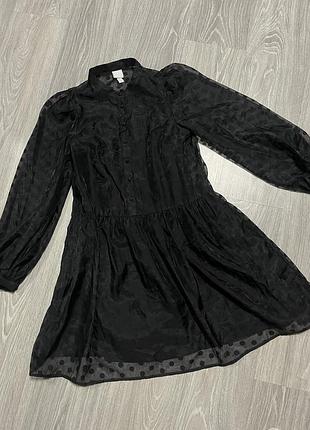Коротка прозора сукня у горох плаття h&m