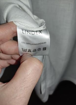 Белоснежная льняная рубашка / блуза с кружевом lindex (100% лен, кружево)3 фото