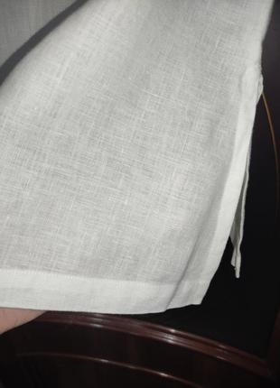 Белоснежная льняная рубашка / блуза с кружевом lindex (100% лен, кружево)10 фото