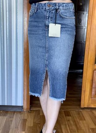 Новая джинсовая юбка миди, размер 26 (xs/s), производство турция, супер качество6 фото