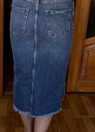 Новая джинсовая юбка миди, размер 26 (xs/s), производство турция, супер качество7 фото