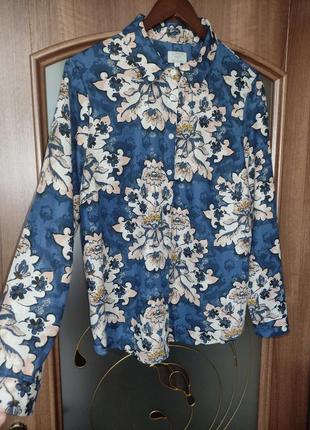 Льняная рубашка / блуза оверсайз monsoon (лён, вискоза)4 фото