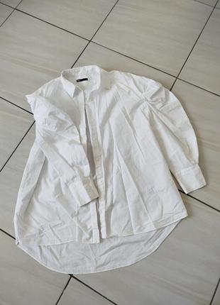 Белоснежная хлопковая рубашка zara3 фото