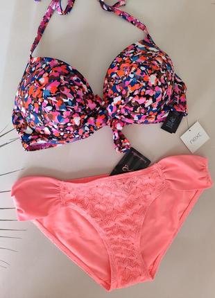 70b/75a- xs/s купальник з чашкою на паралоні на зав'язках next/hunkemoller