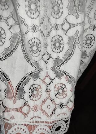 Білосніжне ажурне / мережеве плаття / сукня today (італія) бавовна, віскоза8 фото