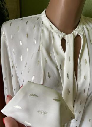 Шикарная белая блуза с бантом zara3 фото