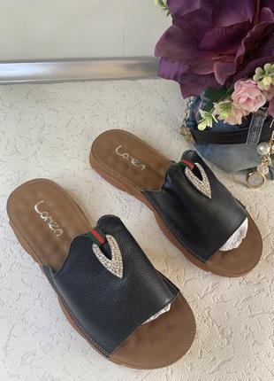 Шлепанцы женские кожа , lonza.