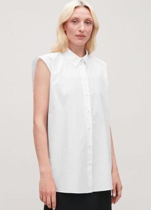 Удлиненная белая рубашка h&amp;m1 фото