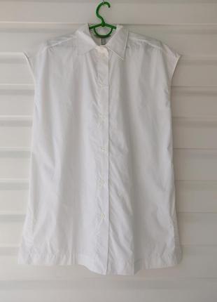 Удлиненная белая рубашка h&amp;m6 фото