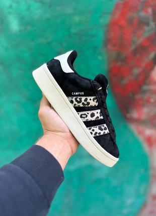 Жіночі кросівки adidas campus black leopard6 фото