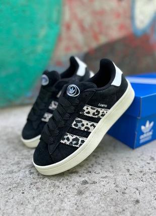 Жіночі кросівки adidas campus black leopard1 фото