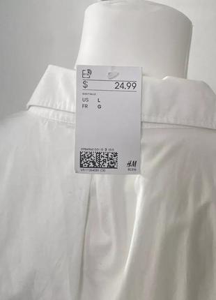 Удлиненная белая рубашка h&amp;m10 фото
