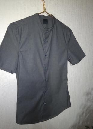 Стильная лаконичная коттоновая рубашка asos (хлопок, эластан)7 фото