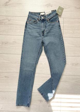 Slim high ankle jeans h&m вузькі джинси з високими щиколотками завищена талія світлі1 фото