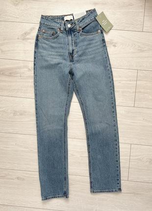 Slim high ankle jeans h&m вузькі джинси з високими щиколотками завищена талія світлі5 фото