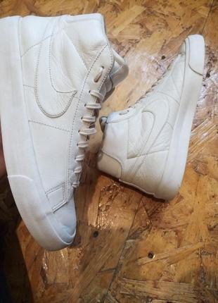 Кожаные кроссовки кеды nike lab blazer studio mid white