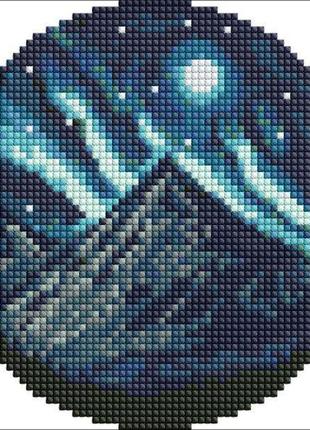 Алмазна мозаїка — нічне сяйво з голограмними стразами (ab) ©art_selena_ua ідейка d19 см (am-r7916)1 фото