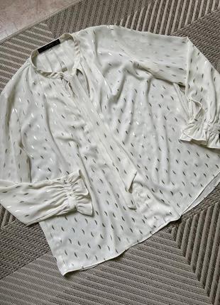 Шикарная белая блуза с бантом zara7 фото