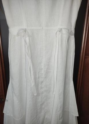 Белоснежное льняное платье-миди betty barclay (100% лен)7 фото