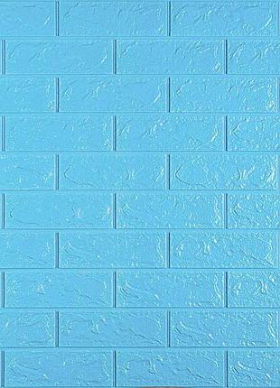 3d панель самоклеющаяся кирпич голубой 700x770x5мм (005-5) sw-00000297