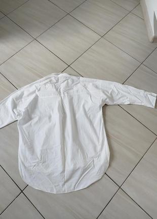 Белоснежная брендовая хлопковая рубашка5 фото