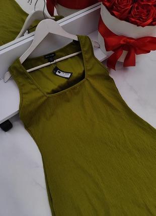 Оливкова сукня сарафан2 фото