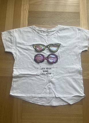 Стильная футболка на девочку 9-10р от манго