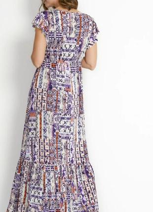 Еластична сукня у фіолетовий принт2 фото