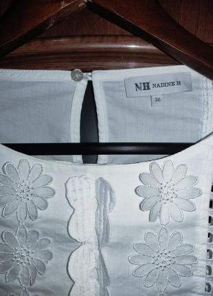 Неймовірна блузка з прошви (шиття) nadine h (німеччина) 100% бавовна6 фото