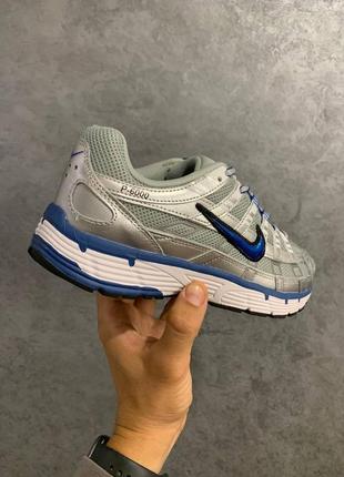Чоловічі шкіряні кросівки nike p6000 blue grey