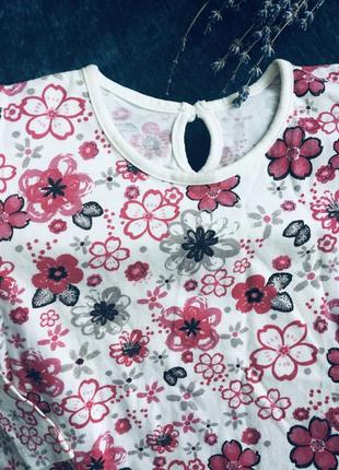 🔥 лонгслив 🔥 для девочек брендовый с цветочками новый футболка3 фото