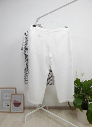 Вишукані лляні брюки штани вільного крою вільні прямі широкі палацо льон на літо літні натуральні7 фото