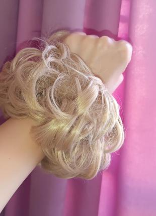 Резинка шинйон колір блонд3 фото