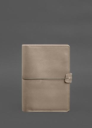 Шкіряний блокнот а5 (софт-бук) 9.4 світло-бежевий