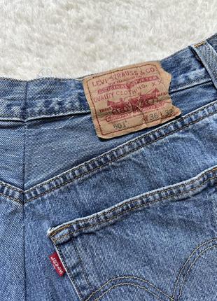 Шорти levi’s джинсові з необробленим краєм висока посадка5 фото